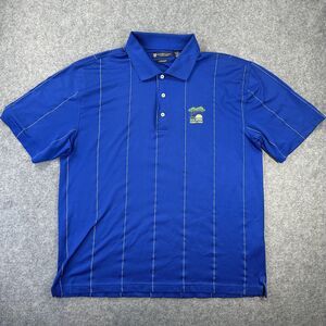 2008 U.S. Open Torrey Pines Shirt Mens XL Blue Golf Oxford Golf Polo Striped